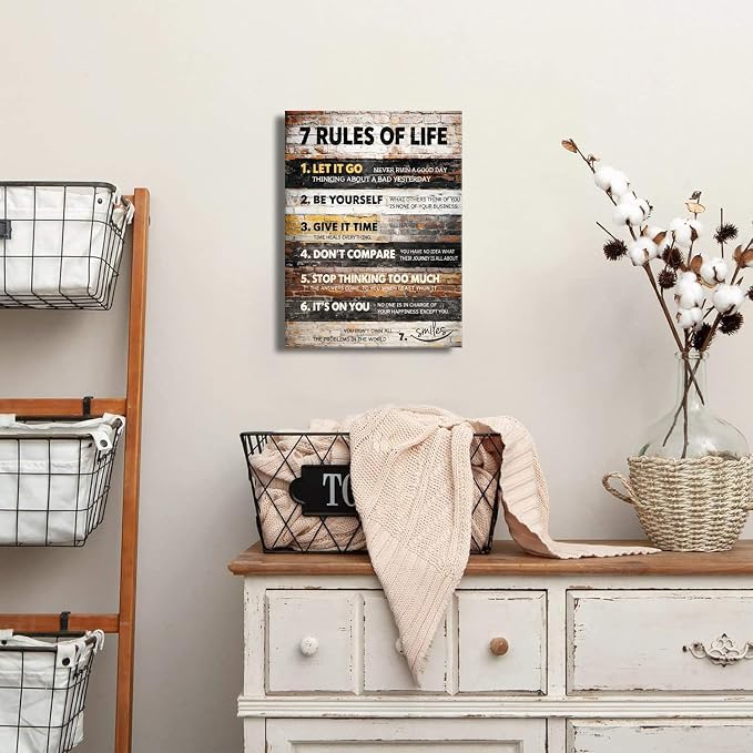 7 Rules of Life Wall Art Motivational Picture - Image 6