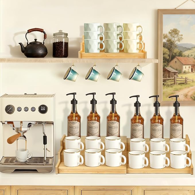 3-Tier Expandable Bamboo Mug Holder - Image 6