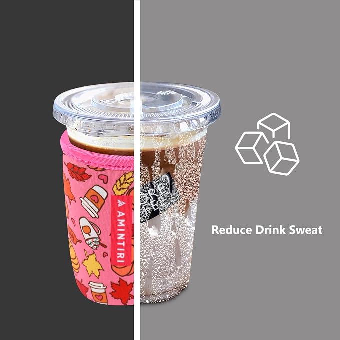 3 Pack Reusable Sleeve for Iced Coffee Cup, Coffee Neoprene Sleeve for Iced&Hot - Image 2