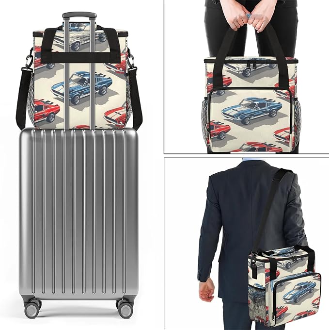 American Racing Car Coffee Maker Carring Bag, Large Insulated Storage Organizer - Image 7