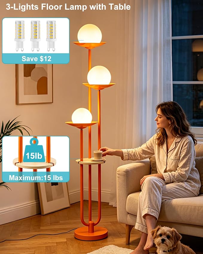 Lightdot Globe Orange Floor Lamp - Image 4