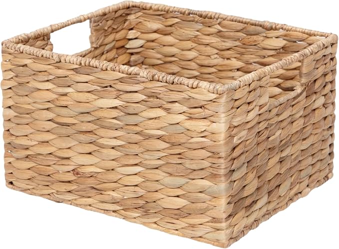 Large Rectangular Water Hyacinth Storage Basket by KINGWILLOW