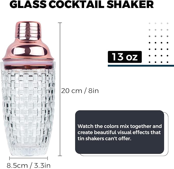 Glass Cocktail Shaker Set - Image 2