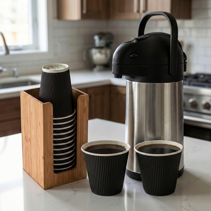 Restaurantware-4.5 x 8 Inch Coffee Cup Dispenser, Bamboo Cocktail Napkin Holder - Image 4