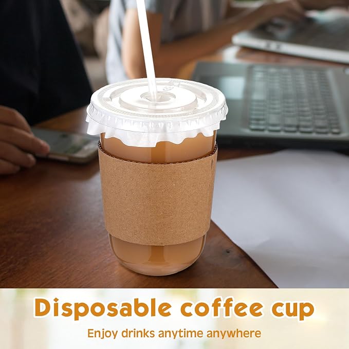 Baderke 50 Sets Clear Plastic Coffee Cups - Image 6