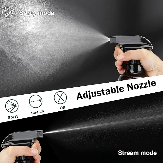 Plastic Spray Bottles 12oz 2 Pack Adjustable Mist/Stream Spraying Heavy Duty - Image 5