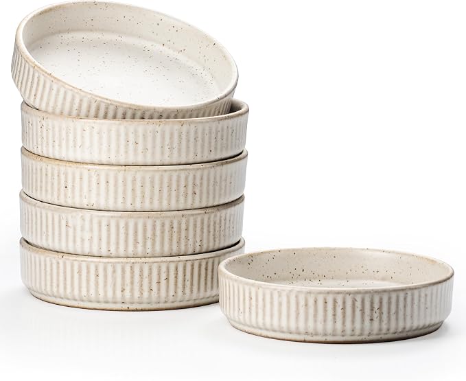 Ceramic Dipping Bowls Set - 4oz Oval Soy Sauce Dishes by ArtifexCeram