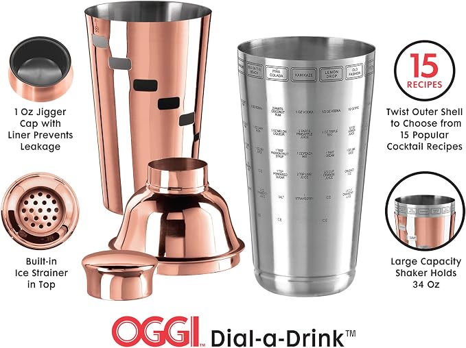 OGGI Dial A Drink Cocktail Shaker - Image 4