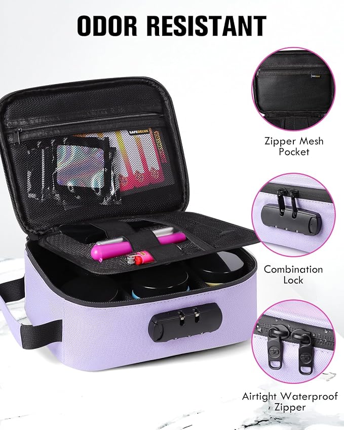 Smell Proof Bag with Combination Lock Stash Box Odor Proof, Money Organizer & - Image 2