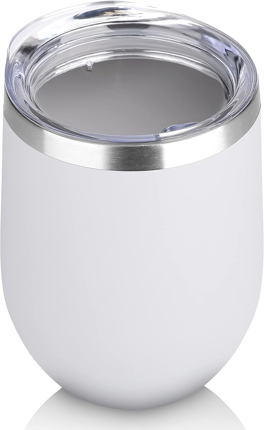 DOMICARE Stainless Steel Wine Tumbler Bulk with Lid, Personalized White Insulated Tumblers Set, 12oz Travel Coffee Cups Pack of 1