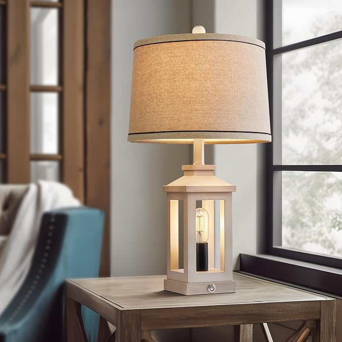 G-SAFAVA 23.75" Retro Farmhouse USB C+A Ports Table Lamp - Image 6
