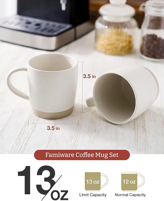 famiware Coffee Mugs Set of 4, Milkyway 13 oz Mug Set, Ceramic Cup Set - Image 3