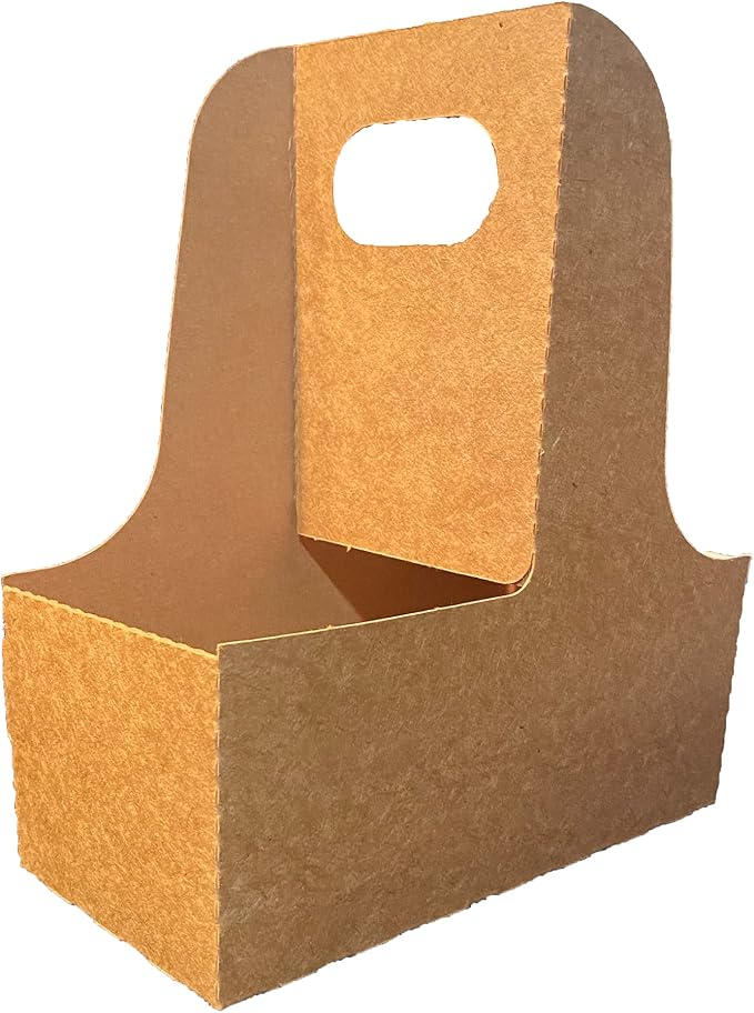 2 Cup Drink Carrier with Handle | Kraft Paperboard Cup Holder | Disposable Cup by ICENCOLD