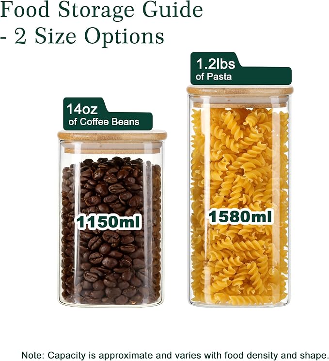 LIBWYS 8-Pack Glass Pantry Storage Containers - Image 4