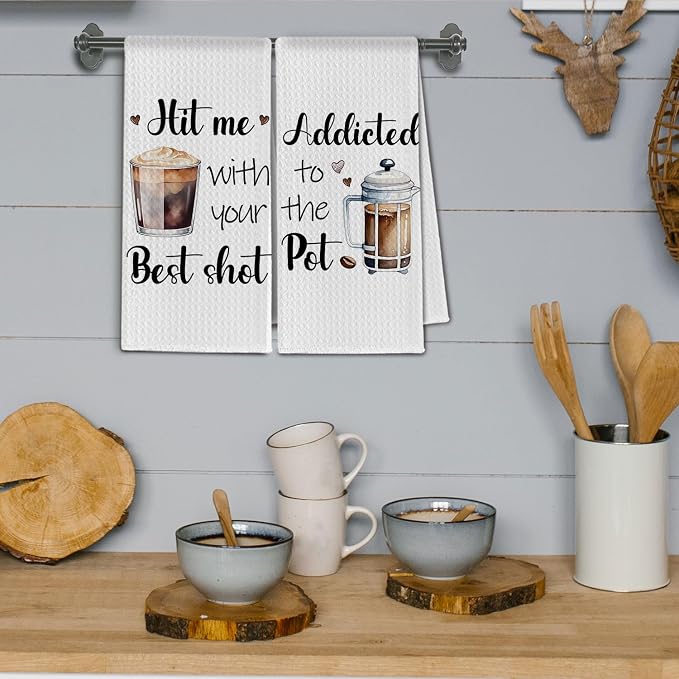 Coffee Kitchen Towels, Coffee Lover Gifts Dish Tea Towels Drying Cloth - Image 4