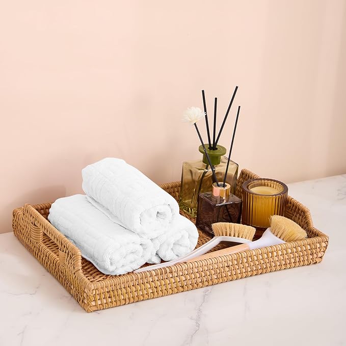 Rattan Rectangular Serving Tray - Image 2