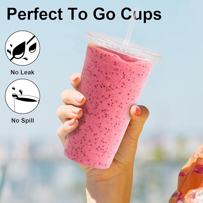 Lamosi 100 Pack 20 oz Clear Plastic Cups - Image 4