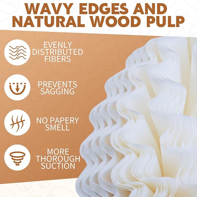 500 Count 8-12 Cup Basket Coffee Filters, Disposable Coffee Filters, Large - Image 3