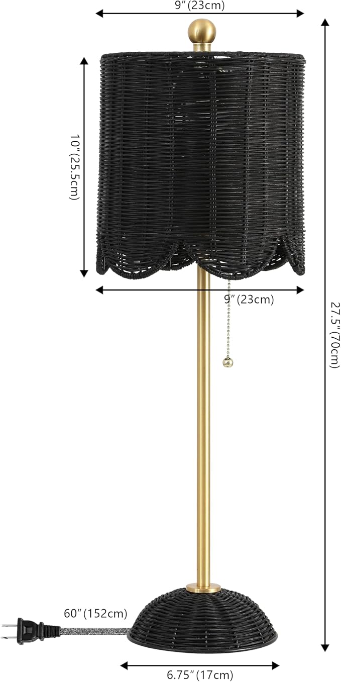 JONATHAN Y 27.5" Black/Brass Gold Coastal Buffet Table Lamp Set of 2 - Image 4