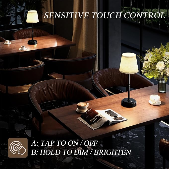 Cordless Table Lamp Rechargeable Black - Image 6