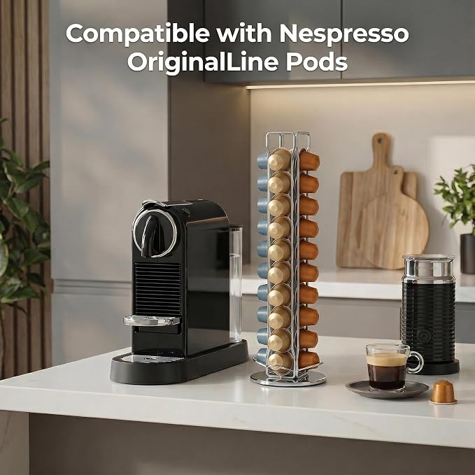 Rotating Coffee Pod Holder for Nespresso OriginalLine, 360° Swivel Coffee - Image 2