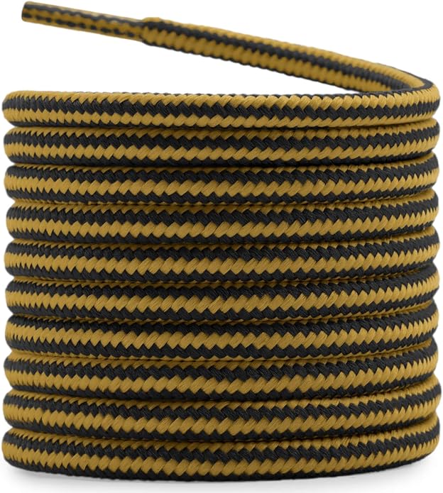 DELELE 2 Pair Round Boot Laces Outdoor Hiking Walking Shoelaces Dual Coloured by DELELE