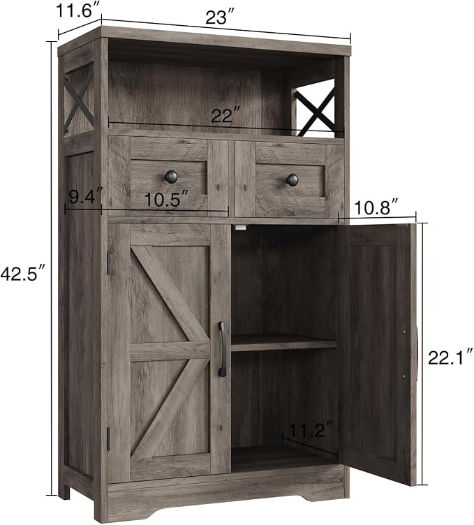 Befrases Set of 2 Farmhouse Storage Cabinet - Image 3