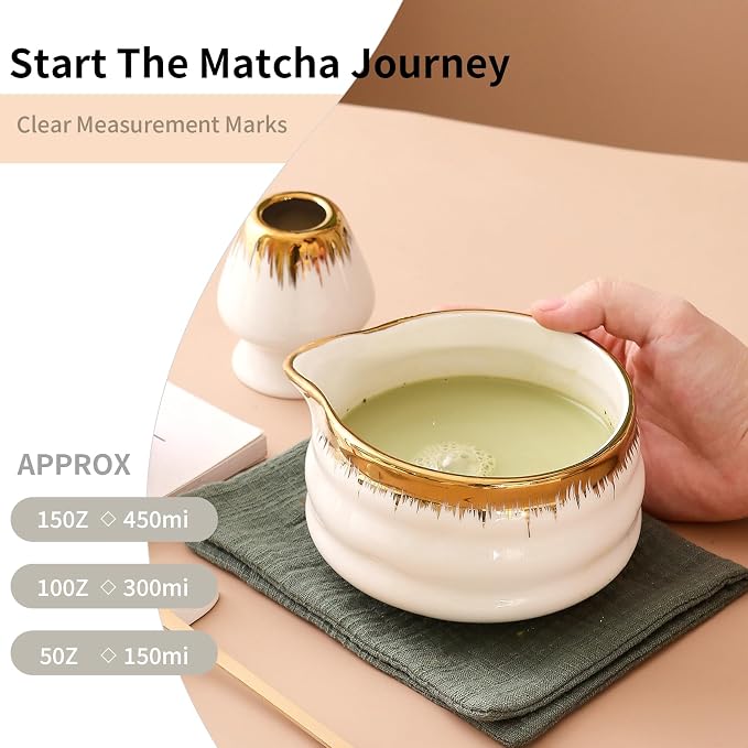 Spouted Matcha Bowl – 7-Piece Matcha Whisk Set, - Image 6