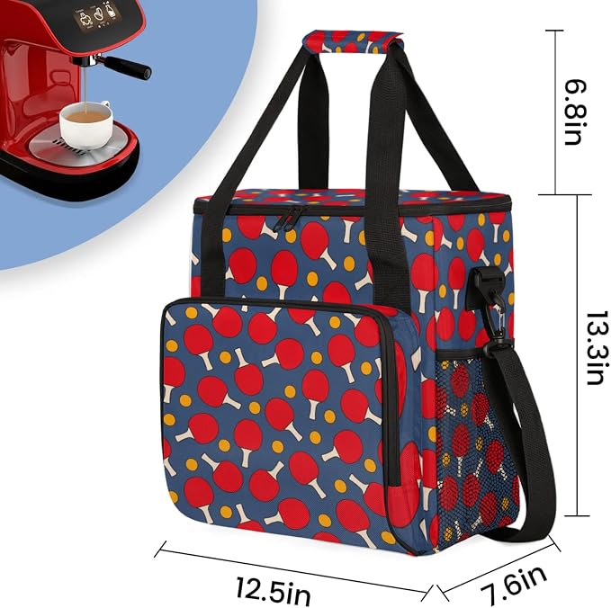 Table Tennis Pattern Coffee Maker Travel Bag, Table Tennis Pattern Large - Image 2
