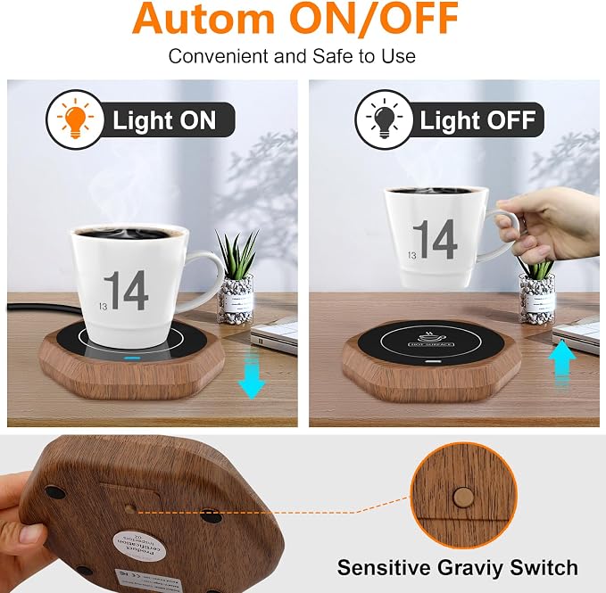 Coffee Mug Warmer: Smart Beverage Heating Plate Candle Wax Cup Warmer Electric - Image 4