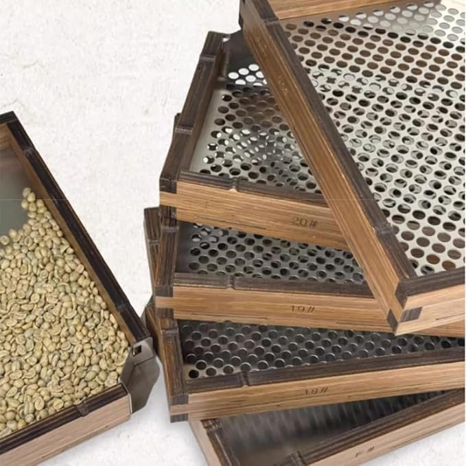 Coffee Bean Grading Sieve, Stainless Steel Screen and Wooden Frame, Round Hole - Image 7