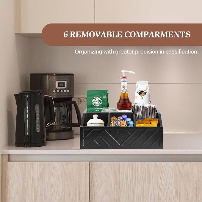 Ukonvi Coffee Pod Holder and Bar Accessories, Wood Station Organizer - Image 3