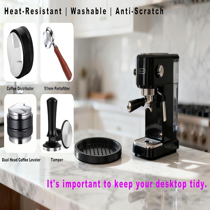 51mm Espresso Dosing Funnel & Silicone Mat, Magnetic Coffee Dosing Ring - Image 6
