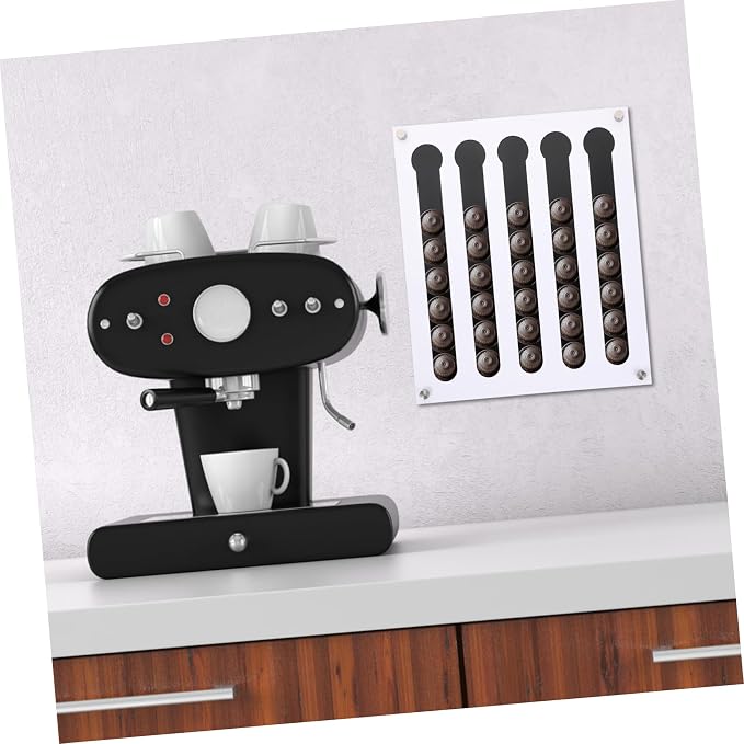 Zerodeko Black White Wall Mounted Capsule Storage Rack Coffee Bar Shelf Cup - Image 7