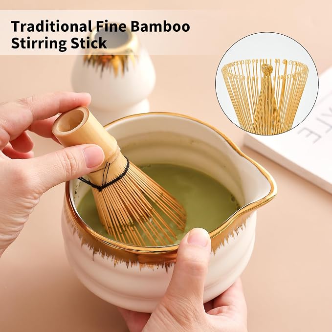 Spouted Matcha Bowl – 7-Piece Matcha Whisk Set, - Image 3