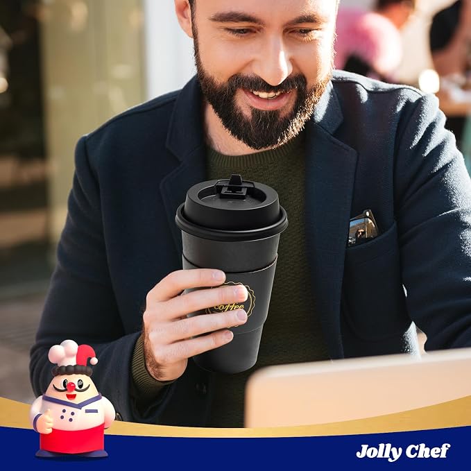 JOLLY CHEF 100 Pack 16 oz Disposable Paper Coffee Cups To Go Coffee Cups - Image 6