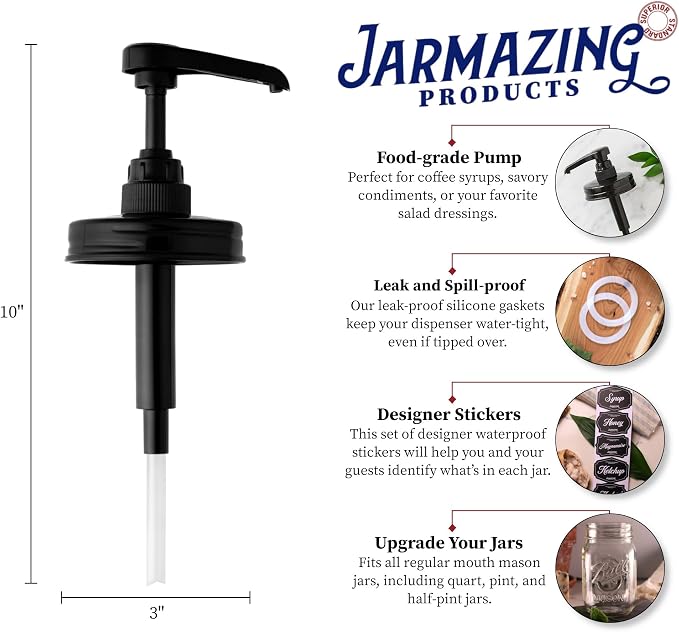 Jarmazing Products Mason Jar Syrup Dispenser Lids - Image 2
