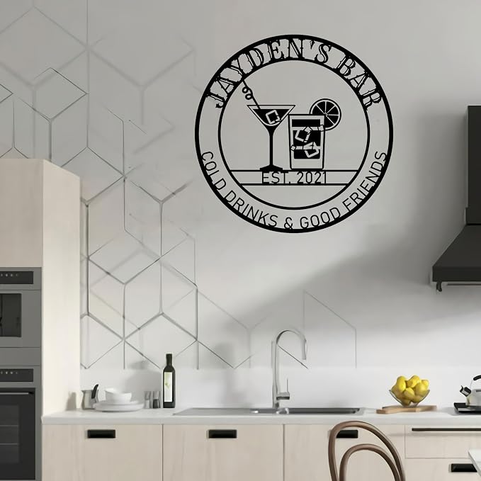 Custom Bar Sign Whisky Cocktail Drink Personalized Metal Wall Art Whiskey Sign - Image 5