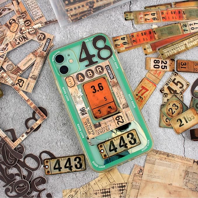 Vintage Scrapbook Kit, 90 Sheets Retro Tag Labels Collection, Scrapbooking - Image 7