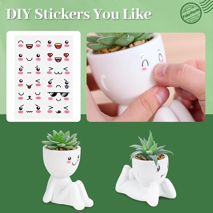 Der Rose 2 Pack Fake Plants Succulents Plants Artificial - Image 5
