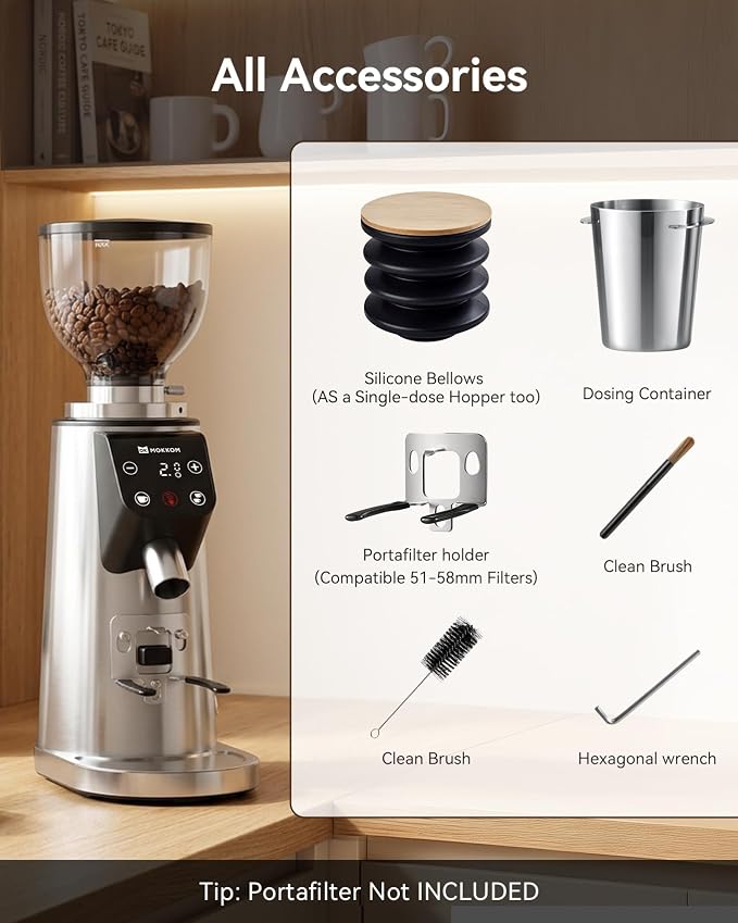 MOKKOM Professional 64mm Flat Burr Coffee Grinder - Image 7