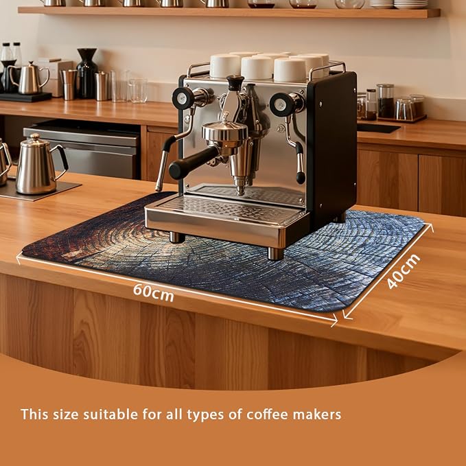 Coffee Mat 24x16 Inch, Wood Grain Coffee Drying Mat, Absorbent Hide Stain - Image 2