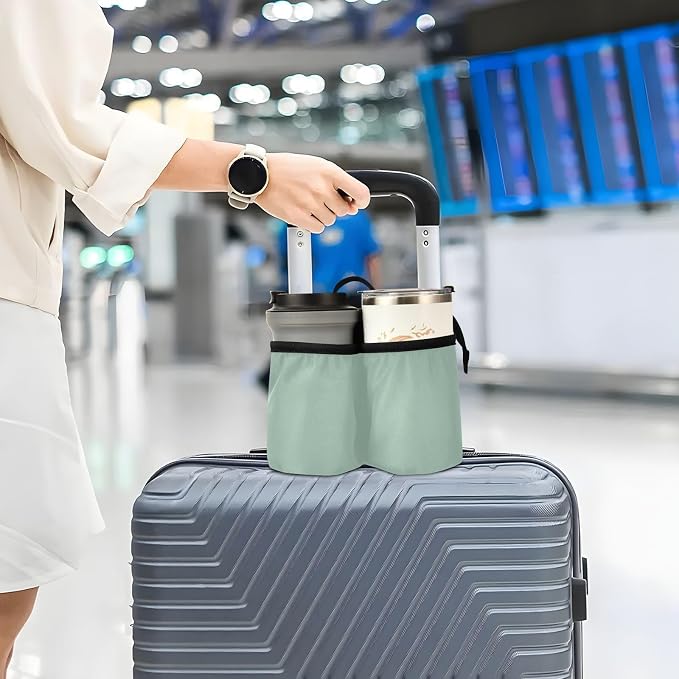 DOMIKING Leave Green Travel Luggage Cup Holder - Image 5