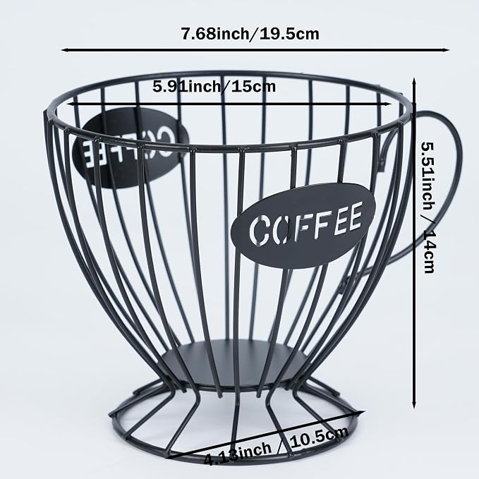 H&W 2PCS Coffee Pod Holder & Capsule Basket, Metal Coffee Bar Organizer - Image 3