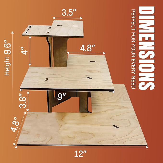 Torched 3-Tier Retail Table Display Corner Stand - Image 4