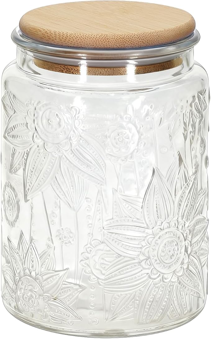 1Pc 24oz Sunflower Style Vintage Glass Candy Jar by eispap