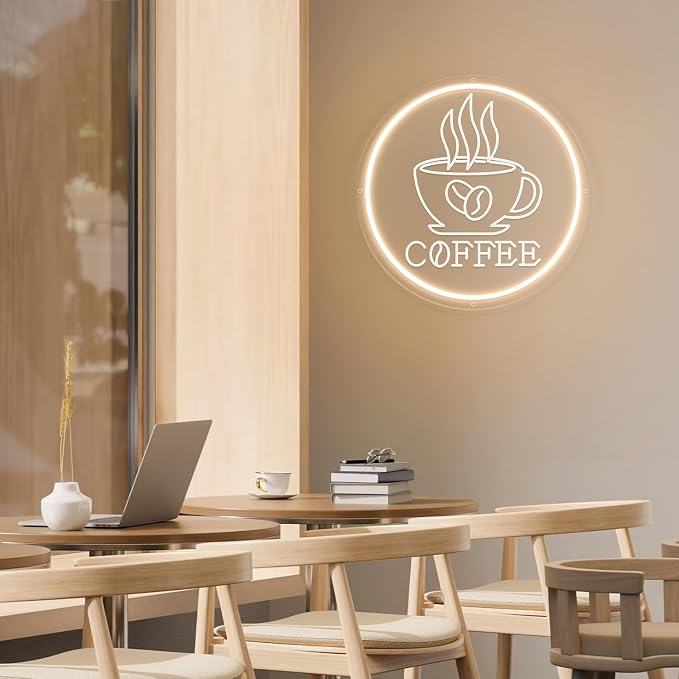 Neon Coffee Sign Warm White USB Powered Adjustable Lighting 3D Carved LED Neon - Image 9