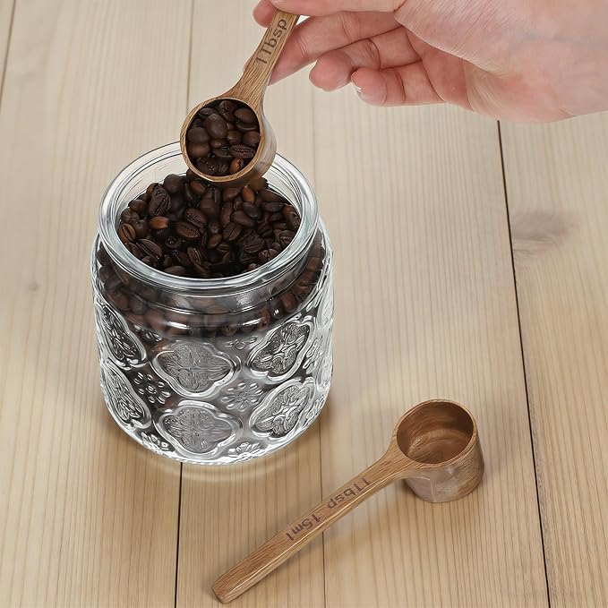 4 Pack Coffee Acacia Wooden Scoop Wooden Measuring Scoops - Image 4