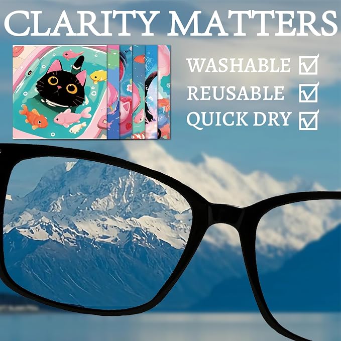 CREATCABIN 6Pcs Eyeglass Cleaning Cloth Microfiber Cleaning Cloths - Image 4