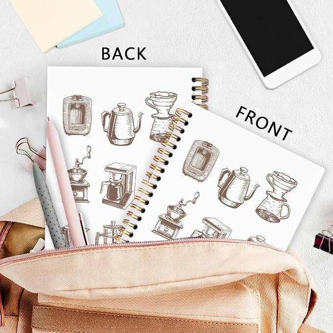 Vintage Coffee Spiral Notebook, Coffees Themed Journal Notebook, Coffee Lovers - Image 5